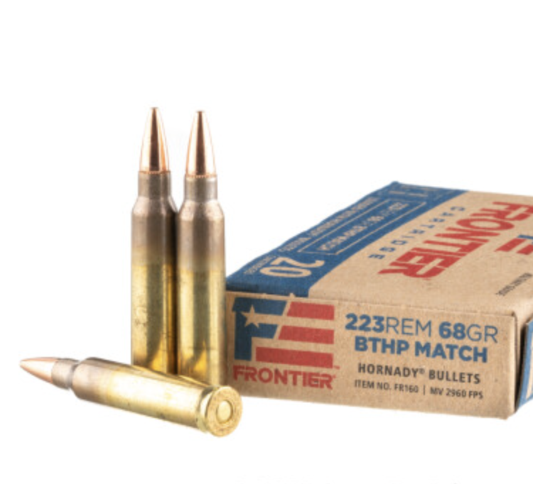500 Rounds of 68gr BTHP Match .223 Ammo by Hornady