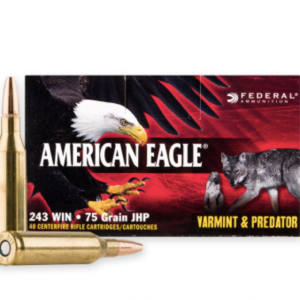 40 Rounds of 75gr JHP .243 Win Ammo by Federal