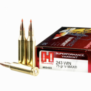 20 Rounds of 75gr V-MAX .243 Win Ammo by Hornady