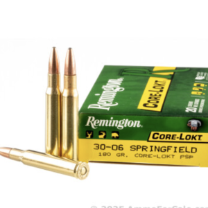 200 Rounds of 180gr PSP 30-06 Springfield Ammo by Remington Core-Lokt