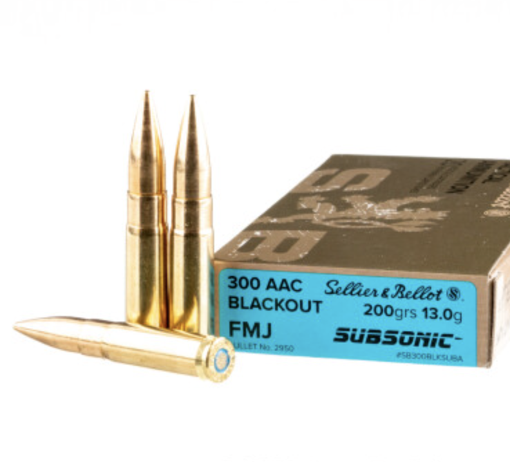 500 Rounds of 200gr FMJ .300 AAC Blackout Ammo by Sellier & Bellot