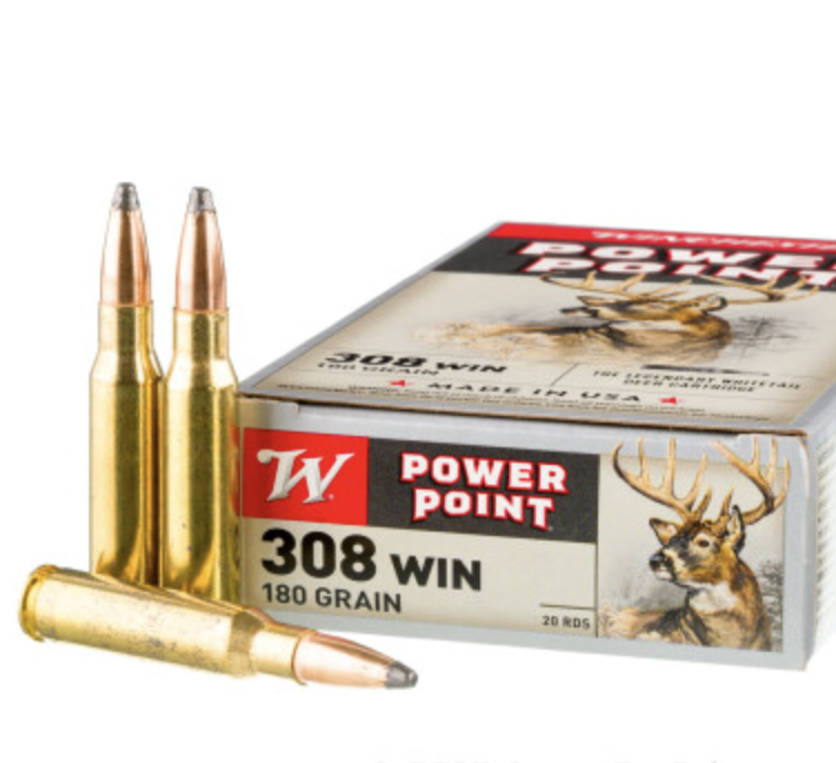 20 Rounds of 180gr PP .308 Win Ammo by Winchester