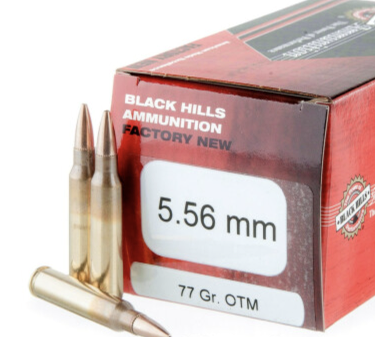 50 Rounds of 77gr OTM 5.56x45 Ammo by Black Hills Ammunition