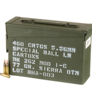 460 Rounds of 77gr OTM Mk 262 MOD 1-C 5.56x45 Ammo by Black Hills Ammunition in Ammo Can